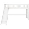 Twin Size Low Loft Bed with Ladder and Slide; White(OLD SKU:WF196418AAK)