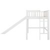 Twin Size Low Loft Bed with Ladder and Slide; White(OLD SKU:WF196418AAK)