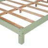 Full Size Wood Platform Bed with House-shaped Headboard (Green)