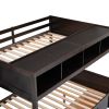 Twin over Full Bunk Bed with Shelfs;  Storage Staircase and 2 Drawers