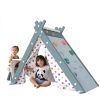Kids Play Tent - 4 in 1 Teepee Tent with Stool and Climber; Foldable Playhouse Tent for Boys &amp; Girls