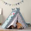 Kids Play Tent - 4 in 1 Teepee Tent with Stool and Climber; Foldable Playhouse Tent for Boys &amp; Girls