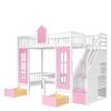 Twin-Over-Twin Bunk Bed with Changeable Table ;  Bunk Bed Turn into Upper Bed and Down Desk with 2 Drawers