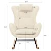 Rocking Chair - with rubber leg and cashmere fabric;  suitable for living room and bedroom
