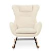 Rocking Chair - with rubber leg and cashmere fabric;  suitable for living room and bedroom