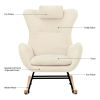 Rocking Chair - with rubber leg and cashmere fabric;  suitable for living room and bedroom