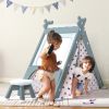 Kids Play Tent - 4 in 1 Teepee Tent with Stool and Climber; Foldable Playhouse Tent for Boys &amp; Girls
