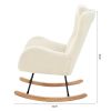 Rocking Chair - with rubber leg and cashmere fabric;  suitable for living room and bedroom