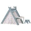 Kids Play Tent - 4 in 1 Teepee Tent with Stool and Climber; Foldable Playhouse Tent for Boys &amp; Girls