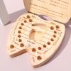 Wooden Baby Kids Tooth Storage Box; Tooth Wooden Box Organizer; Milk Teeth Wooden Storage Collecting Teeth Umbilical Cord Box 4.65*4.53*.1.1inch/11.8*
