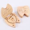 Wooden Baby Kids Tooth Storage Box; Tooth Wooden Box Organizer; Milk Teeth Wooden Storage Collecting Teeth Umbilical Cord Box 4.65*4.53*.1.1inch/11.8*