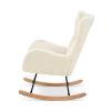 Rocking Chair - with rubber leg and cashmere fabric;  suitable for living room and bedroom