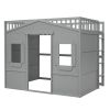 Full Size House Loft Bed With Ladder